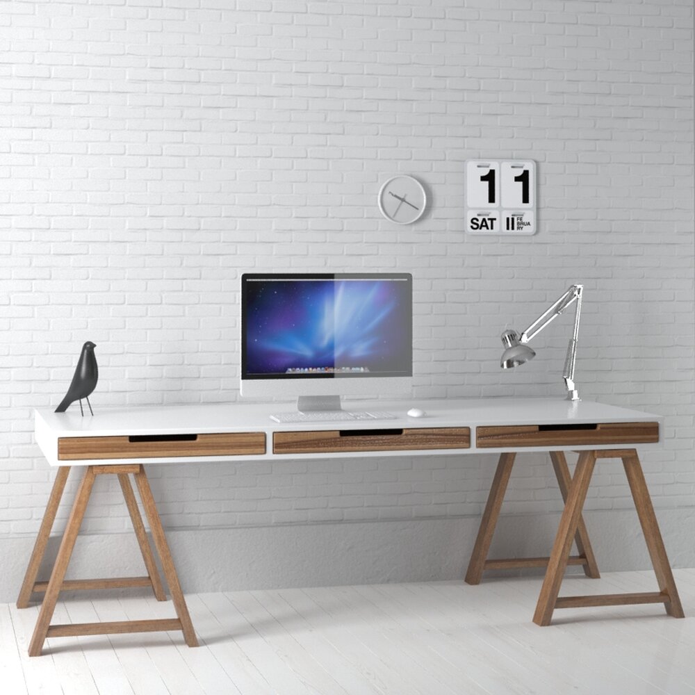 Modern Home Office Setup 21 Modèle 3d
