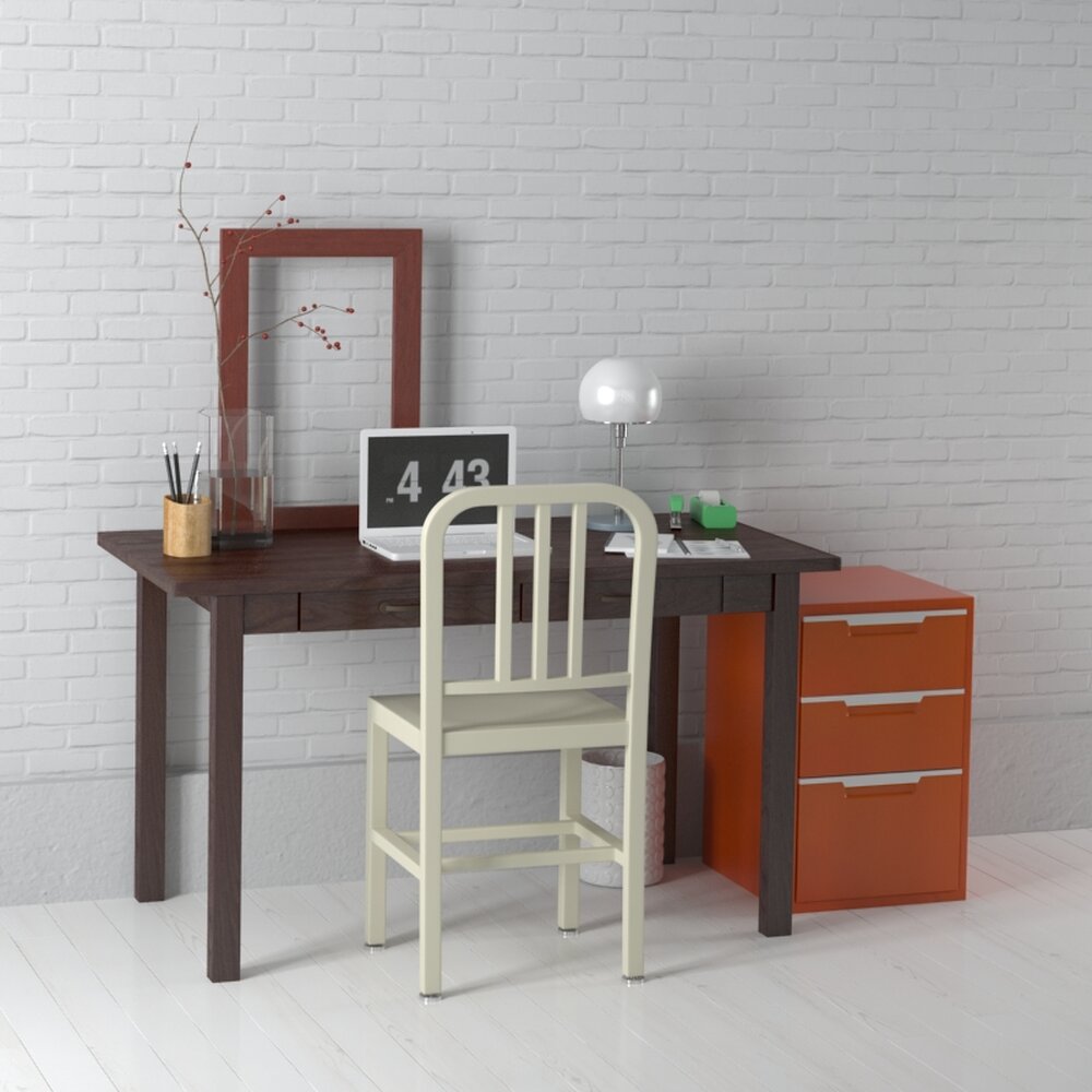 Modern Home Office Setup 22 3D-Modell