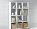 White Bookcase Organizer Modelo 3d