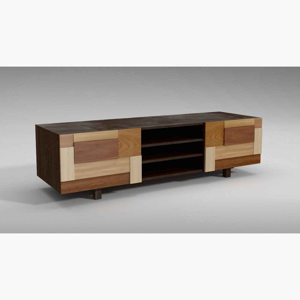 Modern Wooden TV Stand 3Dモデル