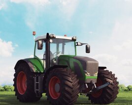 Green Farm Tractor Modello 3D