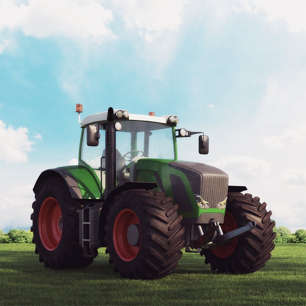 Green Farm Tractor Modello 3D