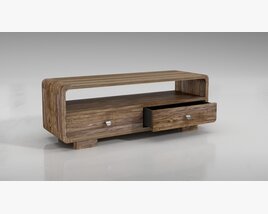 Modern Wooden TV Stand 02 3D 모델 