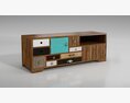 Eclectic Wooden TV Stand 3D-Modell
