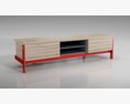Modern Wood and Metal TV Stand 3D 모델 