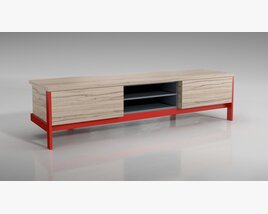 Modern Wood and Metal TV Stand 3D model
