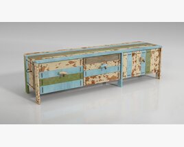 Vintage Style Patchwork TV Stand Modelo 3d