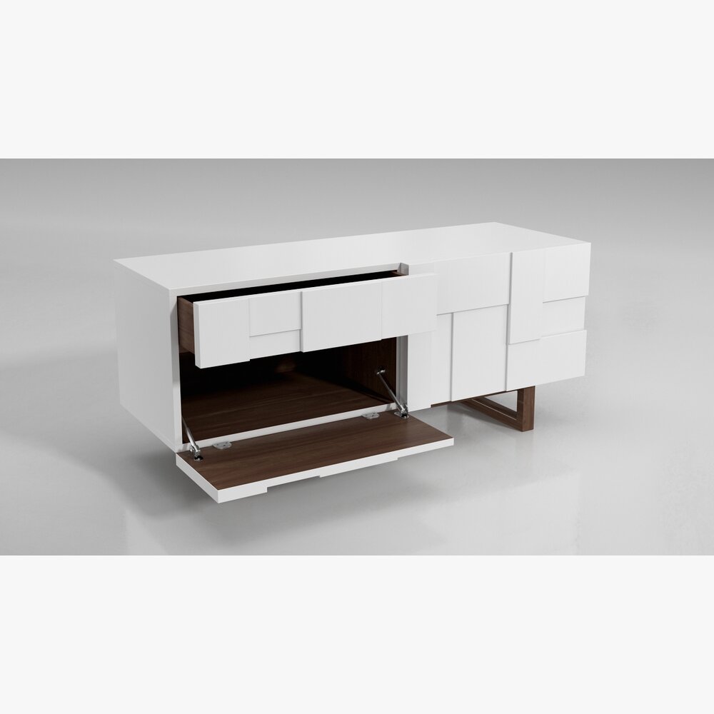 Modern White Sideboard Cabinet Modello 3D