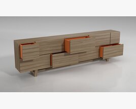 Modern Wooden TV Stand 03 3Dモデル