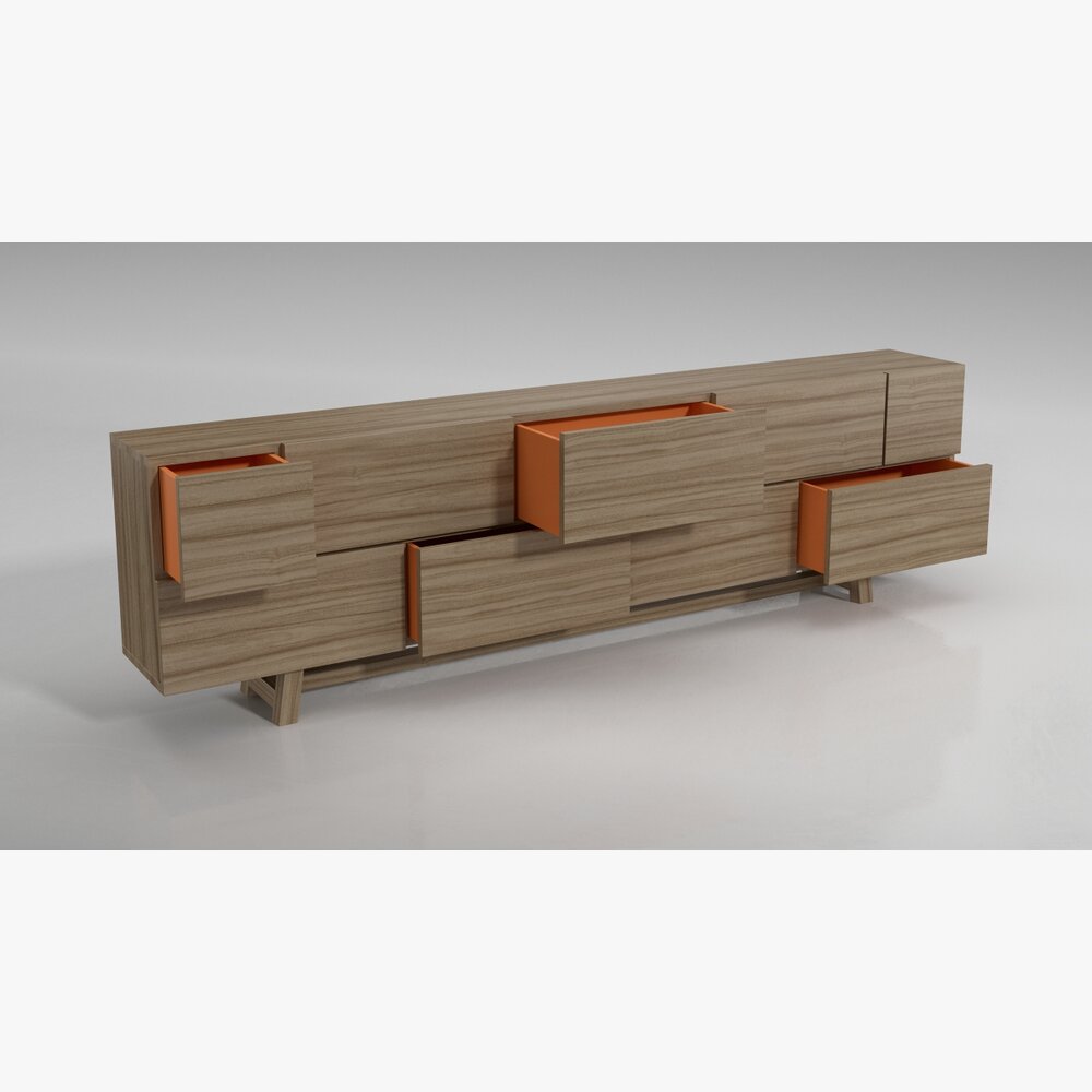 Modern Wooden TV Stand 03 Modèle 3d