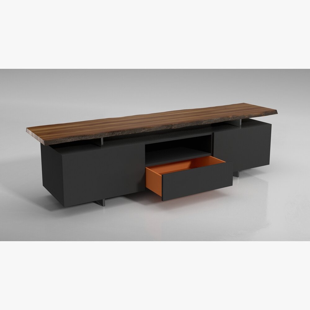Modern TV Stand with Storage 3D-Modell