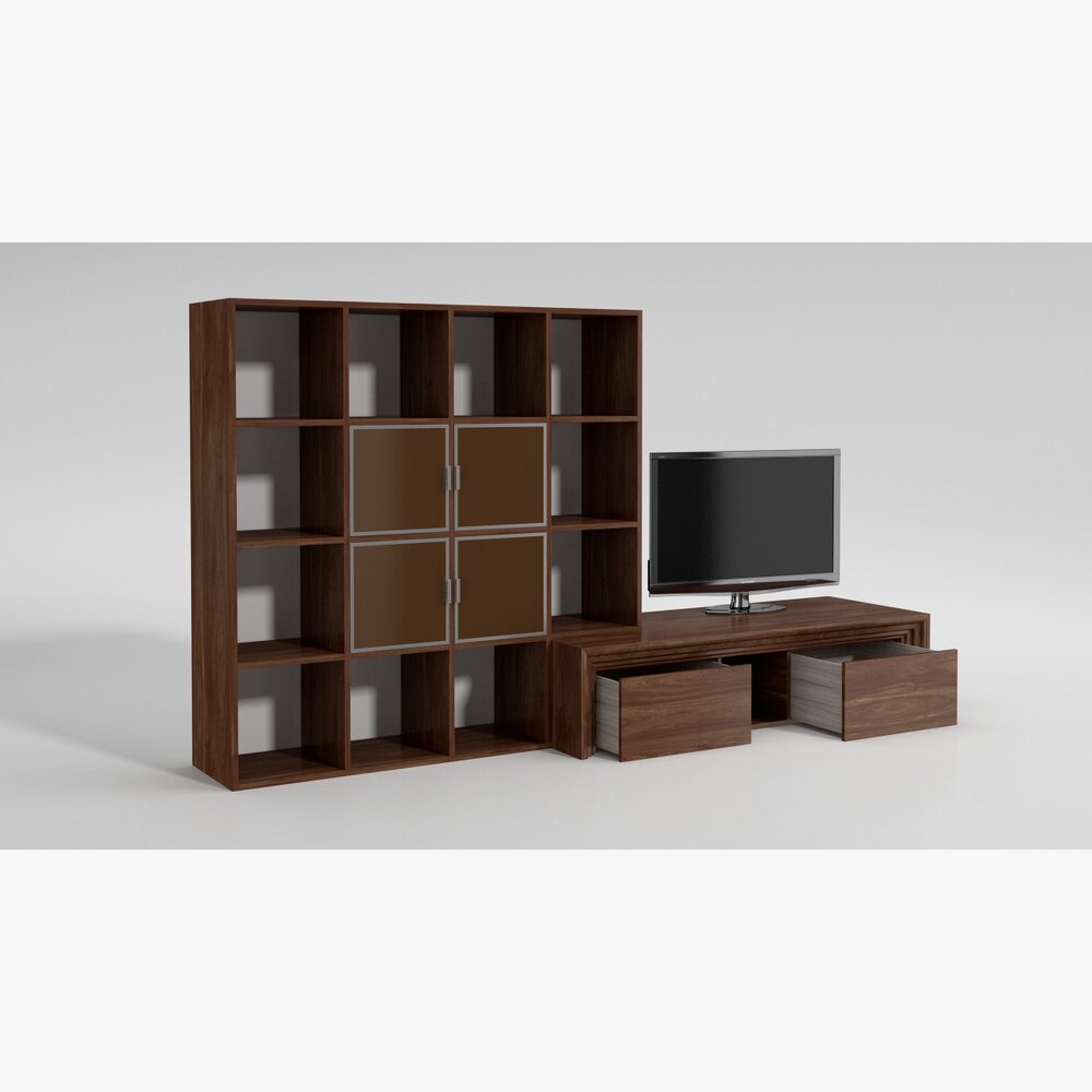 Modern TV and Storage Unit 3D модель