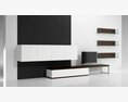 Modern Minimalist TV Stand and Wall Shelving Unit Modello 3D