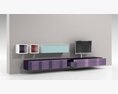 Modern Wall-Mounted Entertainment Unit 02 3Dモデル
