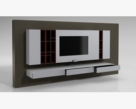 Modern Wall-Mounted TV Unit 02 Modèle 3D