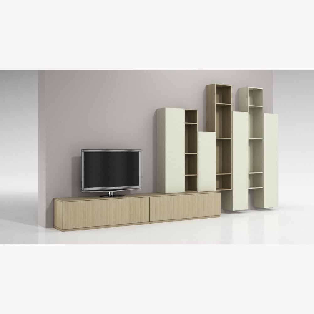 Modern Living Room Entertainment Unit 3D-Modell