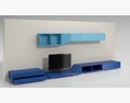 Modern Blue Wall-Mounted TV Unit 3Dモデル