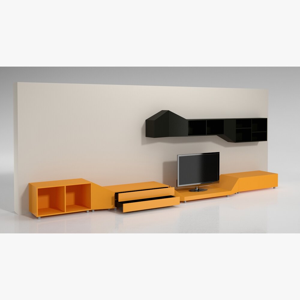 Modern Wall-Mounted Shelving System 3D 모델 