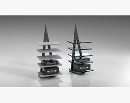 Modern Tiered Shelves Design Modello 3D