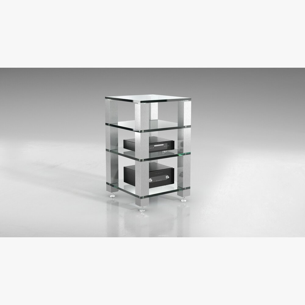 Modern Glass Shelving Unit Modelo 3d