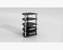 Modern Black Shelving Unit 3D-Modell