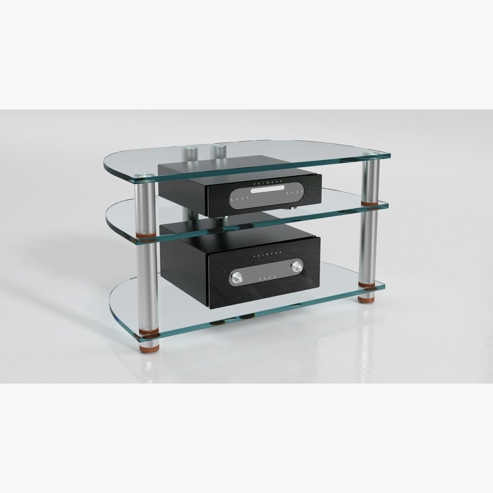 Glass Audio Equipment Stand 3D模型