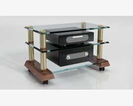 Glass Audio Equipment Stand 02 3D模型