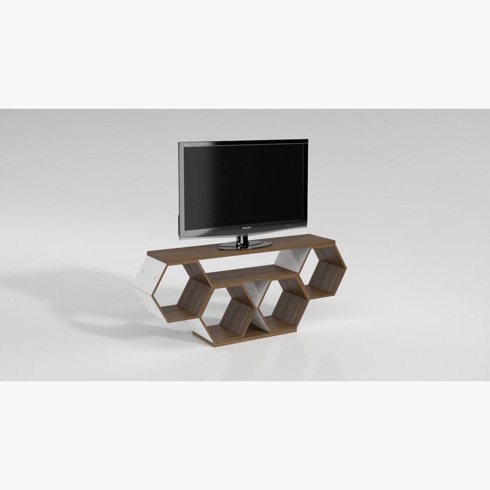 Modern Geometric TV Stand 03 3D-Modell