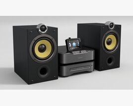 Compact Stereo System 02 3D model