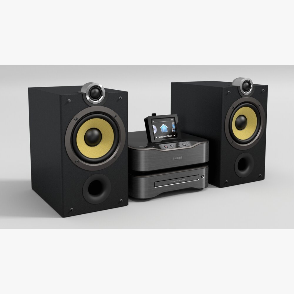 Compact Stereo System 02 3d model