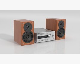Stereo System with Speakers 3D модель