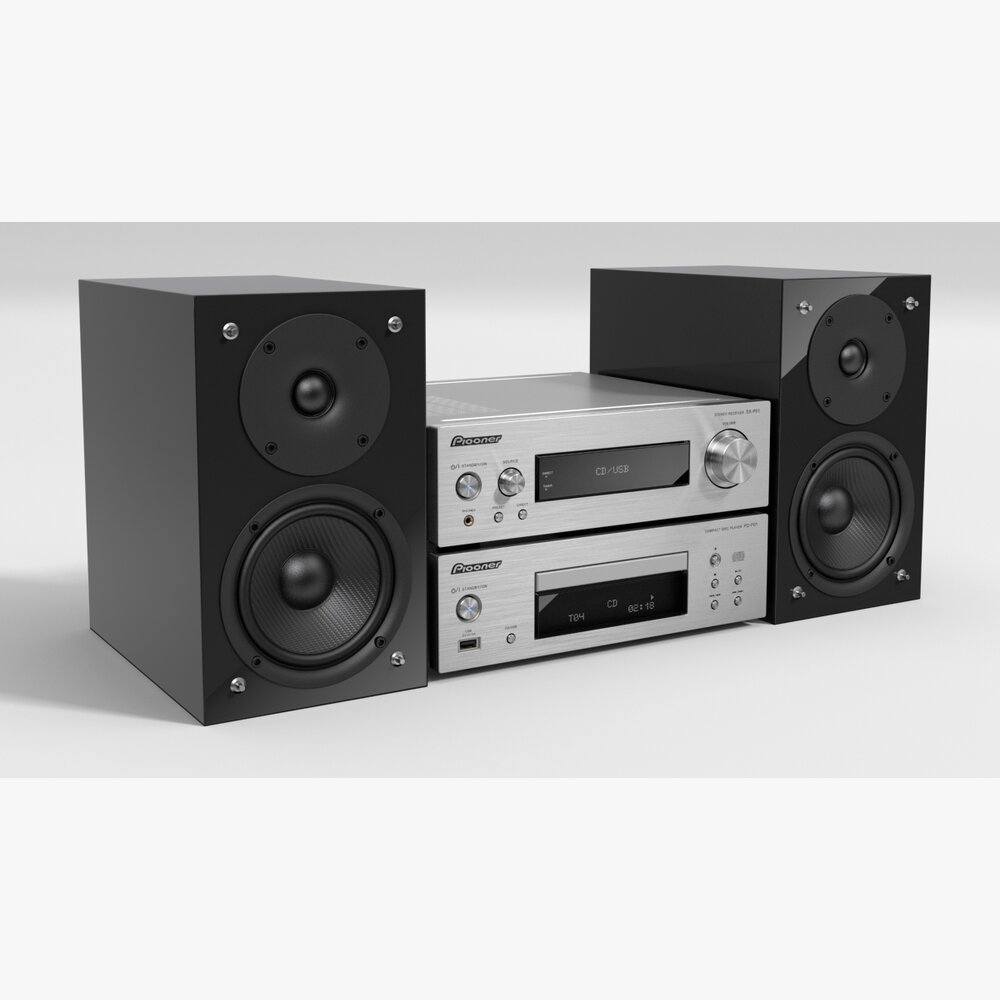 Compact Stereo System 03 Modello 3D