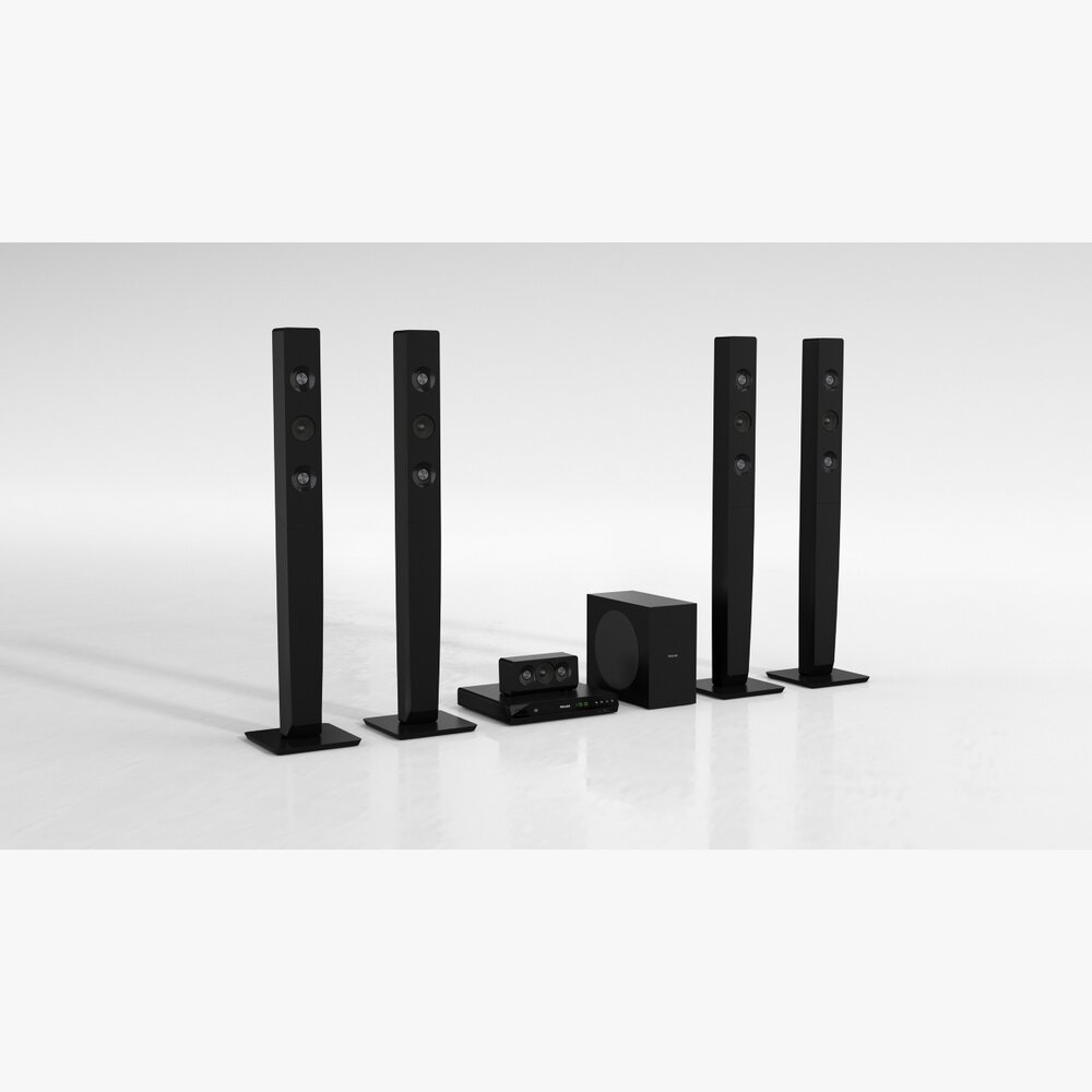 Home Theater Speaker System 02 3d model