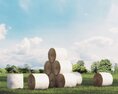 Stacked Hay Bales Modello 3D