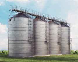 Agricultural Grain Silos Modèle 3D