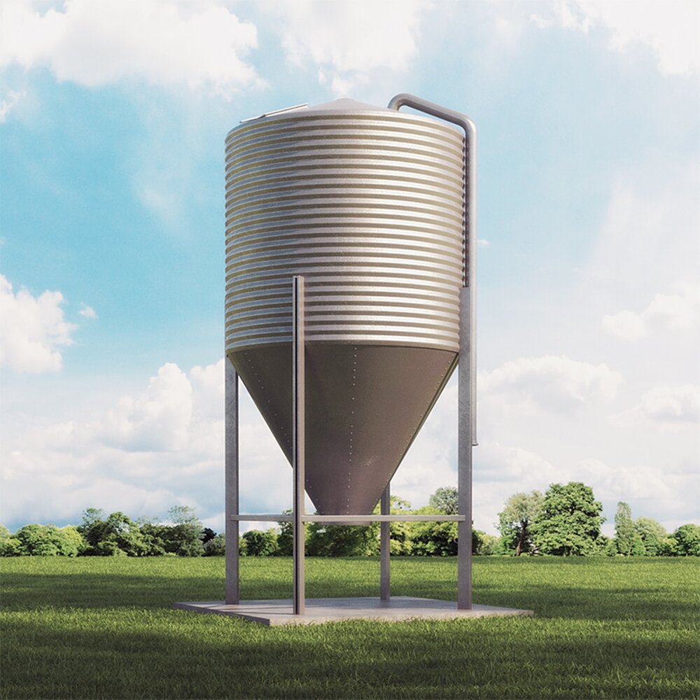 Silos for Long-Term Grain Storage Modèle 3d