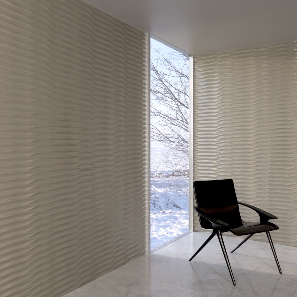 Modern Corner Wavy Decorative walls 3D模型