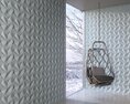Modern Hanging Chair with White Wall Panels 3D модель
