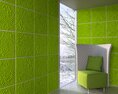Vibrant Green Corner Wall Panel Modelo 3D