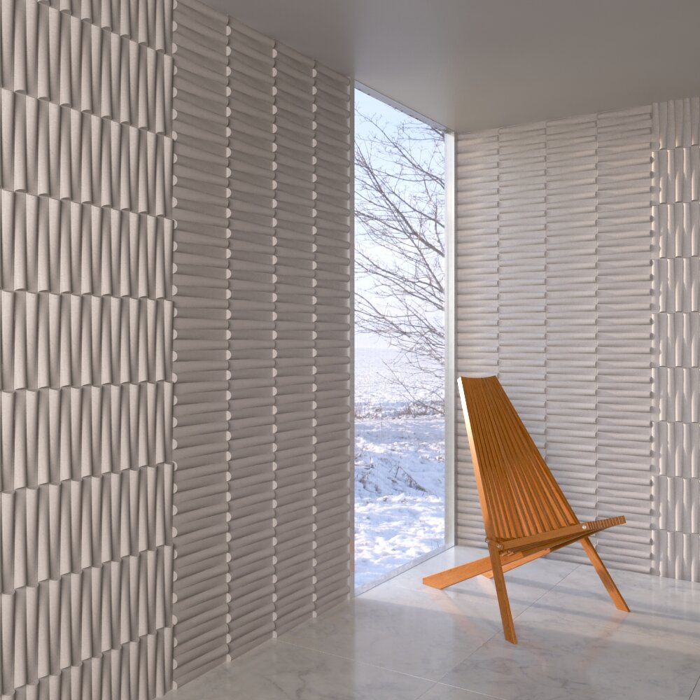 Minimalist Lounge Chair with Decorative walls Modelo 3d