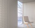Modern Chair with Geometric Square Wall Panels 3D модель