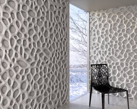 Modern Organic Patterned Wall Panel Modello 3D