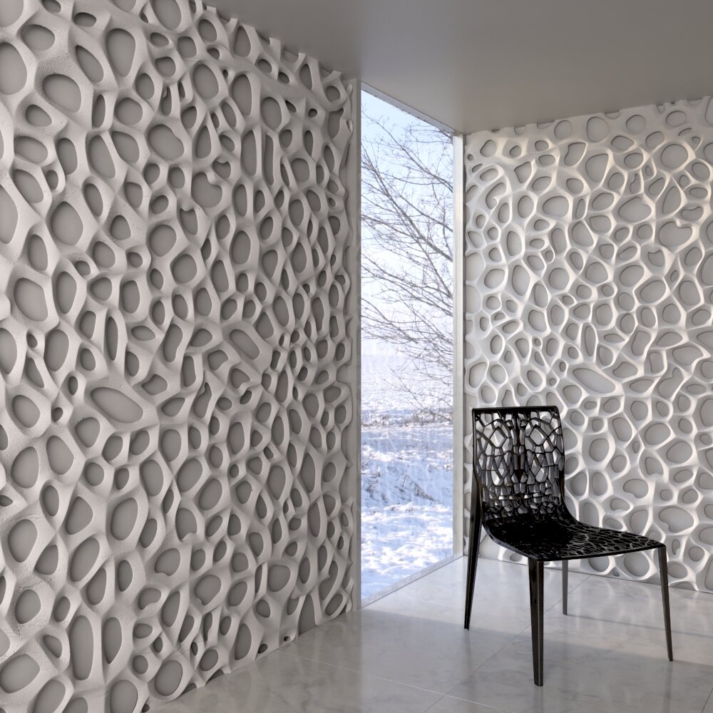 Modern Organic Patterned Wall Panel Modèle 3d