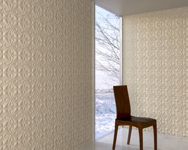 Chair with Geometric Decorative walls 3D 모델 