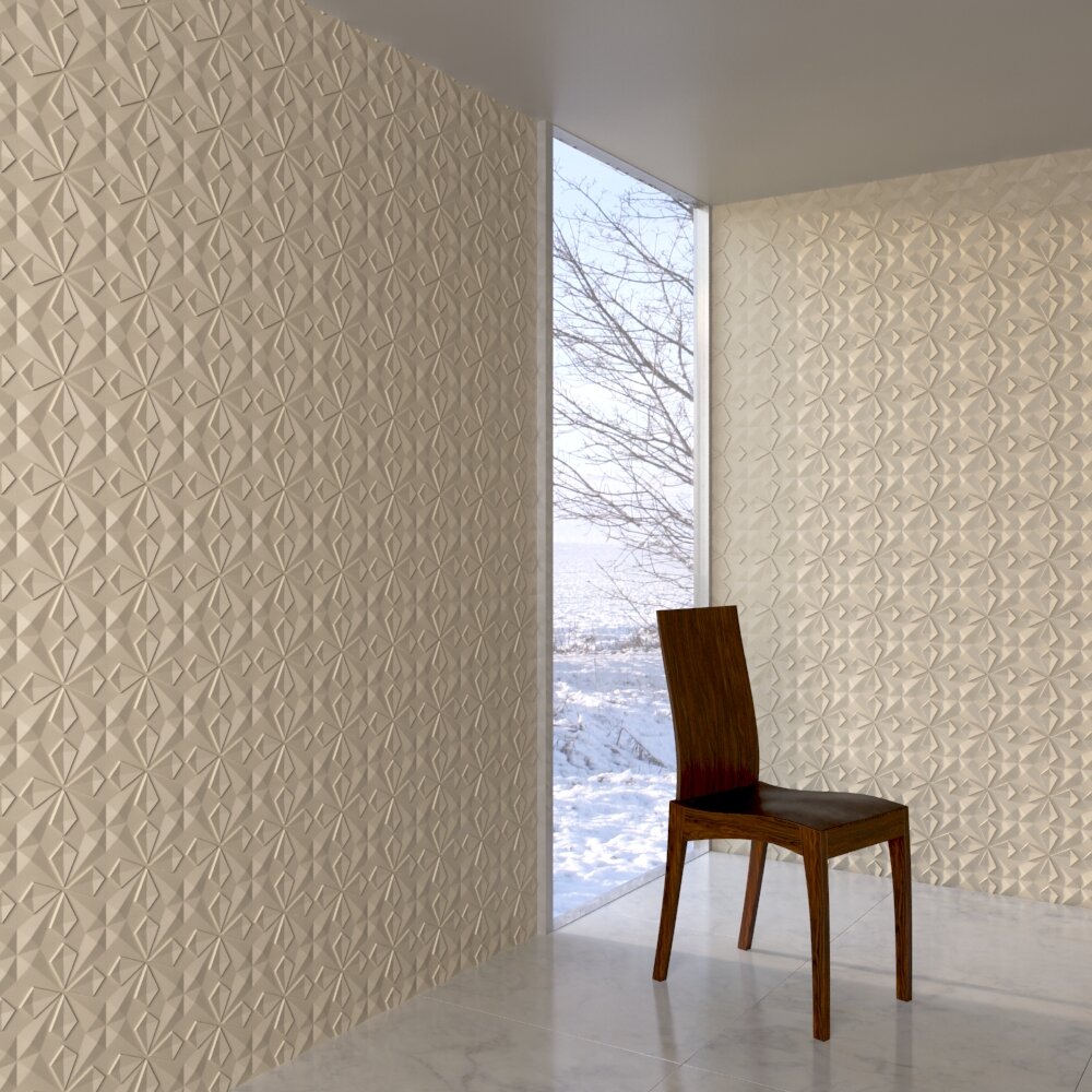 Chair with Geometric Decorative walls 3D модель