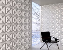 Geometric 3D Wall Panels in Contemporary Interior 3D 모델 