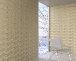 Minimalist Design of Wall Panels and Chair 3D model