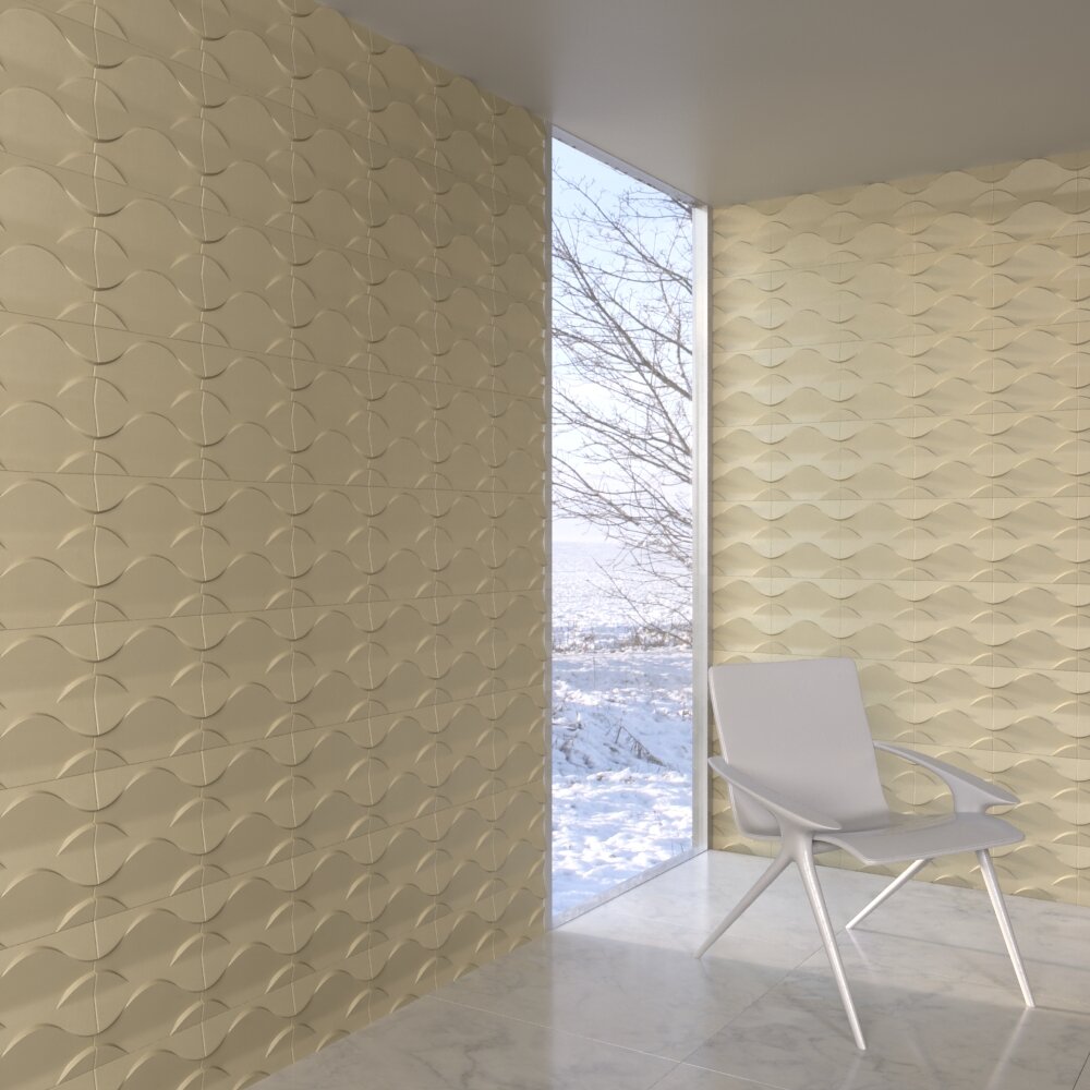 Minimalist Design of Wall Panels and Chair 3D модель