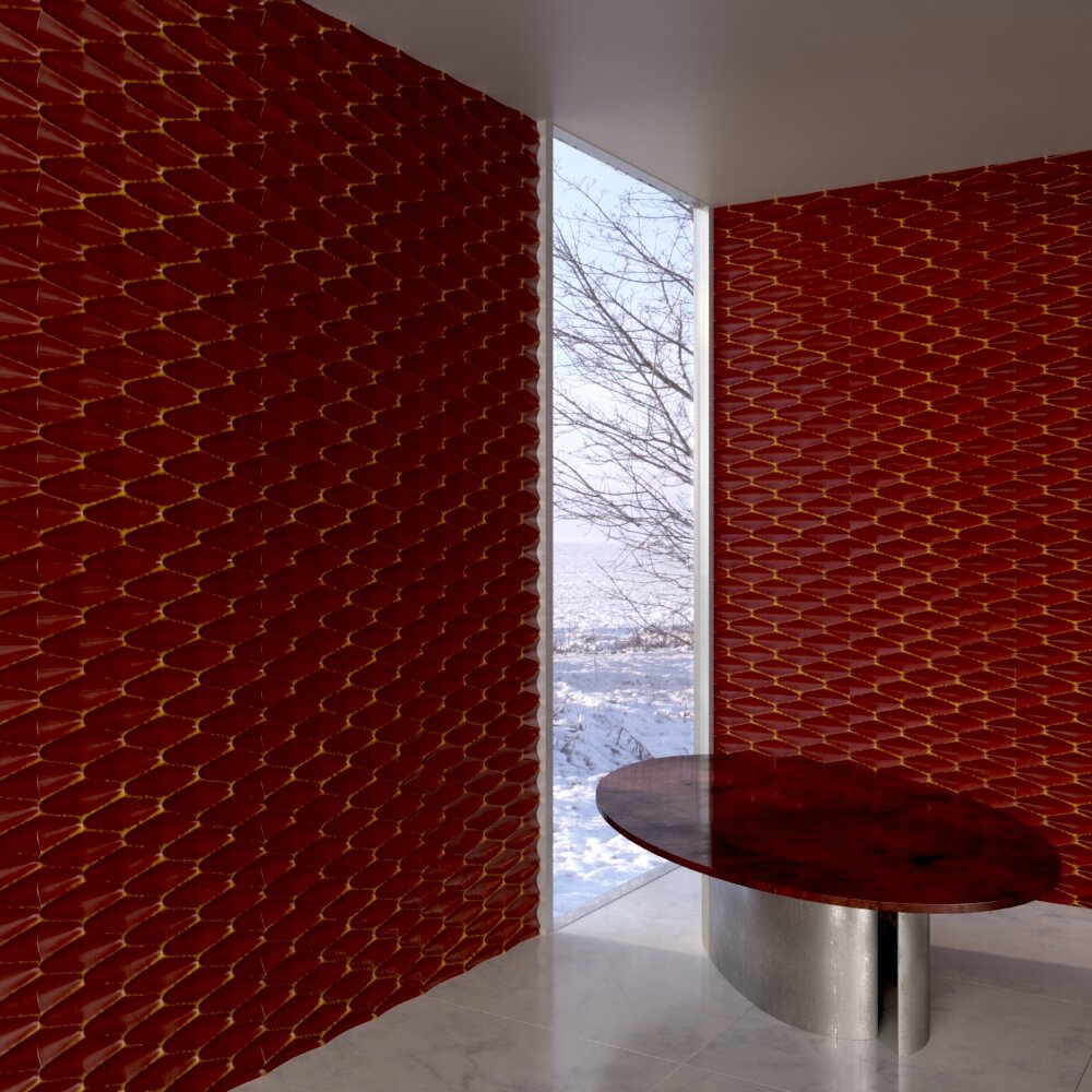 Contemporary Honeycomb Wall Panel Design 3D 모델 
