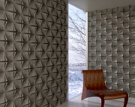 Modern 3D Wall Panels with Chair 3D-Modell